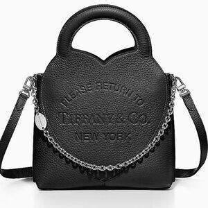 Return to Tiffany® Mini Tote Bag in Black Leather